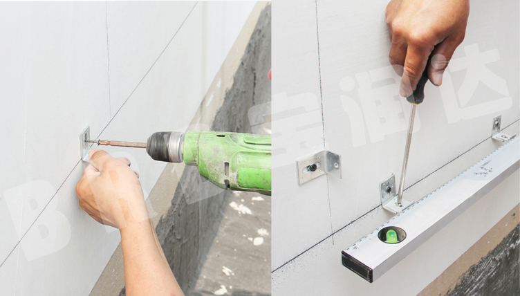 寶潤達(dá)保溫一體板施工步驟-預(yù)裝錨固件